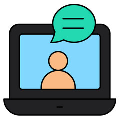 Unique design icon of video chat