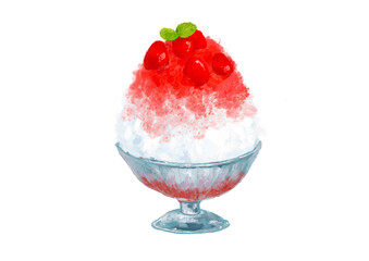 かき氷　いちご