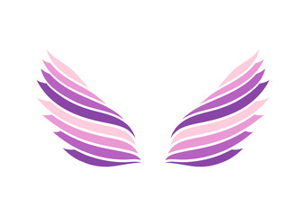 illustration of colorful wings on white background