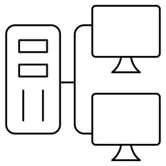 Creative design icon of server network