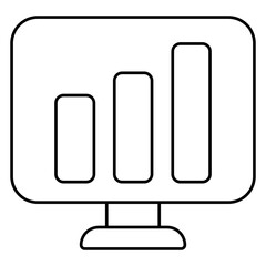 A premium download icon of online data analytics