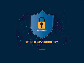 Vector world password day ,flat design with security icons