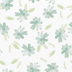 seamless nature pattern background with watercolour flower, greeting card or fabric