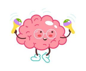 Cartoon brain child. Vector illustration