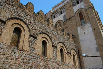 medieval cathedral in cefalù in sicily in italy  - obrazy, fototapety, plakaty