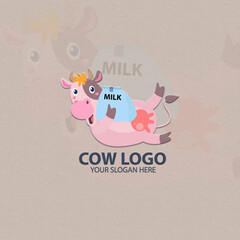 Logo for your business with cute cow character