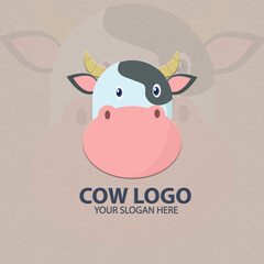 Logo for your business with cute cow character