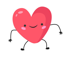 Smiling Cartoon Heart. Vector illustration