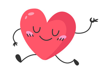 Happy Cartoon Heart. Vector illustration