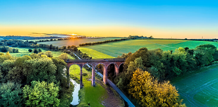 Drone shot of Eynsford Viaduct, Kent
