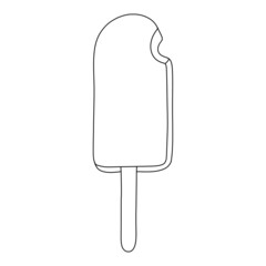 Doodle popsicle ice cream isolated on white background