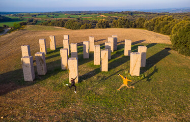 Vista a&eacute;rea de los dolmens de Abiego (Huesca). Im&aacute;genes tomadas con dron.