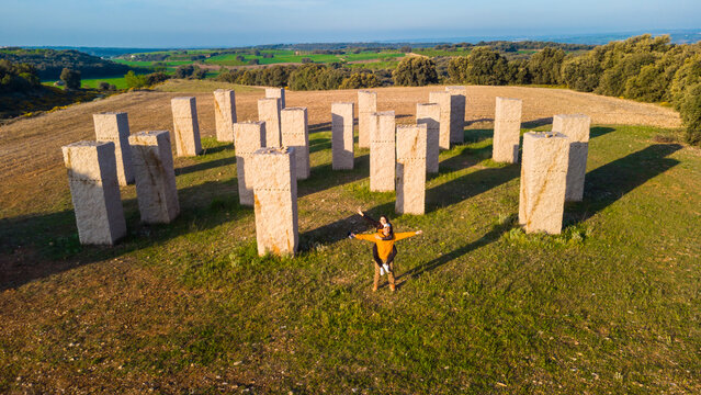 Vista a&eacute;rea de los dolmens de Abiego (Huesca). Im&aacute;genes tomadas con dron.