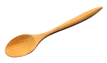 Wooden spoon isolated on white background