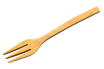 Wooden fork isolated on white background