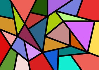 digital framework inspired by a painting expressionism and geometric abstractionism art style. Colorful background