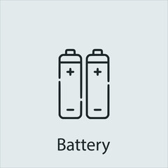 battery icon vector icon.Editable stroke.linear style sign for use web design and mobile apps,logo.Symbol illustration.Pixel vector graphics - Vector