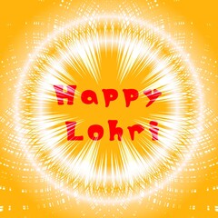 Lohri Holiday. Text on a beautiful background. Festive illustration of Happy Lochri for the festival