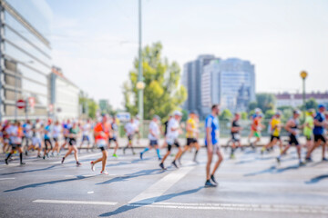 Obraz premium marathon runners in the city
