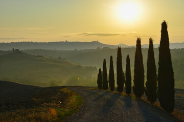 landscape of tuscany in end of autumn