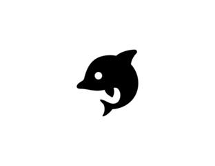 Dolphin vector icon. Isolated dolphin flat illustration © photosynthesis