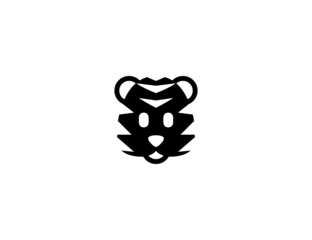 Tiger vector icon. Tiger head. Isolated tiger face flat illustration