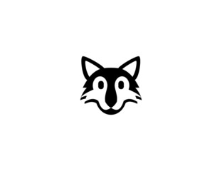 Wolf vector icon. Wolf head. Isolated wolf face flat illustration