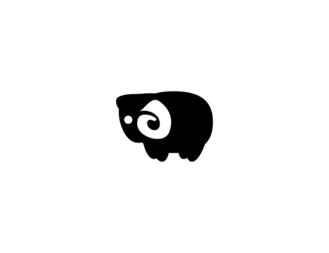 Ram vector icon. Sheep vector. Isolated sheep flat illustration