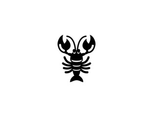 Lobster vector icon. Isolated lobster flat illustration