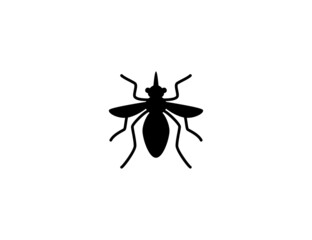 Mosquito vector icon. Isolated mosquito flat illustration