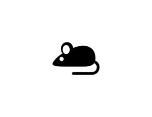 Mouse vector icon. Isolated rat flat illustration