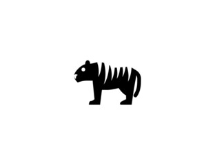Tiger vector icon. Isolated tiger flat illustration