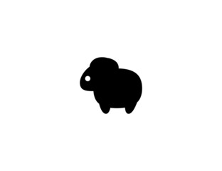 Sheep vector icon. Isolated sheep flat illustration