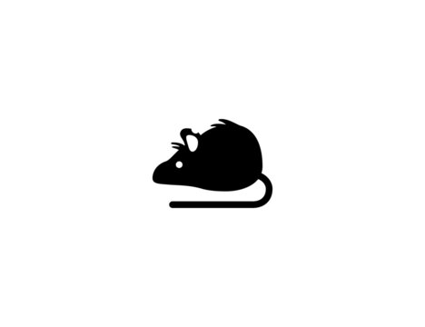 Rat vector icon. Isolated mouse flat illustration