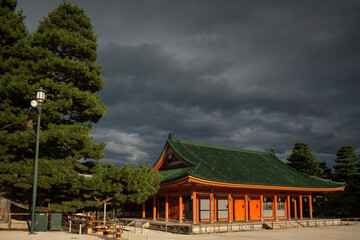 One of the Heian-jingu Shinto Shrine buildings in Kyoto