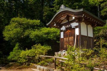 One of the buildings of Jojakko-Ji Buddhist Temple in the Arashiyama District woods, Kyoto