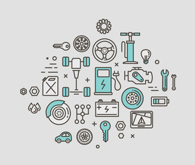 Auto repair service illustration