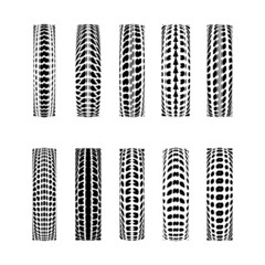 Tire tracks round corners background
