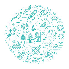 Space concept illustration. Banner