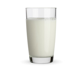 Glass of milk isolated on white