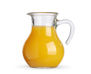 jug of orange juice isolated on white