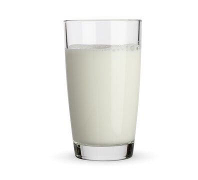 Glass of milk isolated on white
