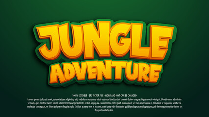Jungle adventure 3d style text effect