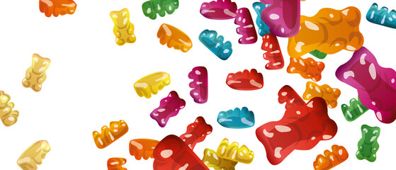 Gummy Bear Candy isolated on white. Jelly Bear vector illustration.