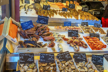 Counter with seafood, Trouville-sur-mer, France