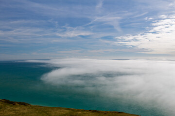 Eerie Sea Fog rolling across the sea