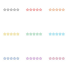 Fototapeta na wymiar Rating stars icon color set