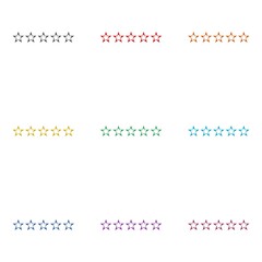 Fototapeta na wymiar Rating stars icon color set