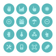 Flat icons vector set and long shadow effect for web design, infographics, ui and mobile apps. Objects, business, office, communication and marketing items