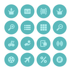 Fototapeta premium Flat icons vector set and long shadow effect for web design, infographics, ui and mobile apps. Objects, business, office, communication and marketing items